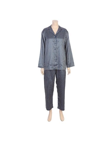 [갤러리아] [바바라]스트라이프 폴리 사틴 물실크 사계절 파자마 잠옷 AWP4631B