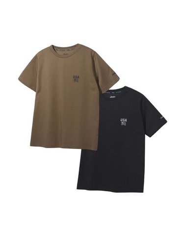 [갤러리아] 지프(Jeep) 남여공용 2PACK USA성조기 반팔티셔츠 JR2TSU299