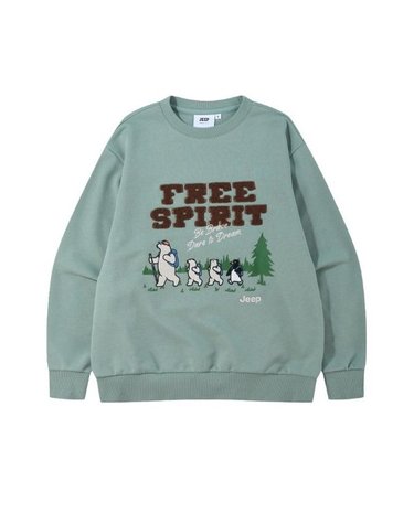 [갤러리아] 지프(Jeep) 남여공용 프리스피릿 자수 맨투맨 티셔츠 R4824