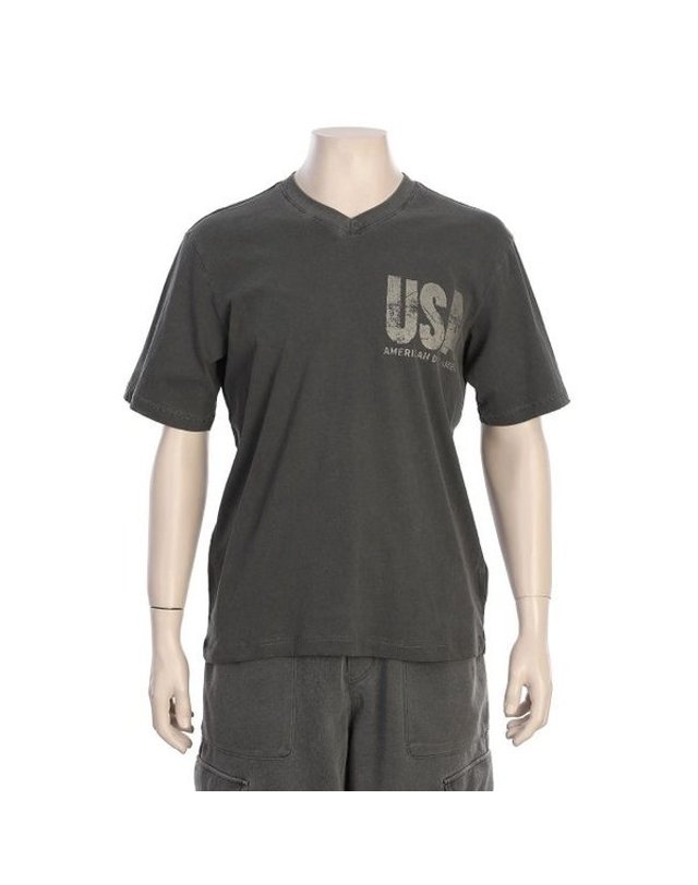 지프 [갤러리아] 지프(Jeep) 남여공용 USA 브이넥 반팔티 R2401 착용컷