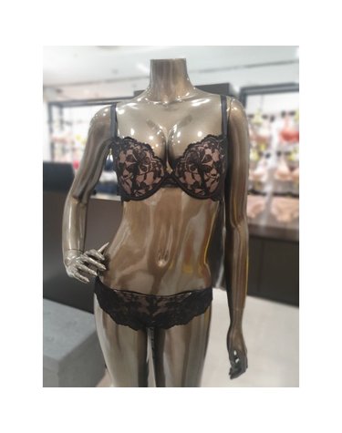 [갤러리아] 투톤블랙 풀커버리지 볼륨브라,팬티세트(A~D컵)WBWB3I21T,WBWPT3I21T