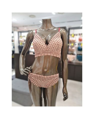 [갤러리아] 체크 하이커버리지 노와이어 롱브라,팬티SET WBWBR3K06T,WBWPT3K06T
