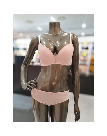 [갤러리아] 핑크베이지 풀커버리지 노와이어 브라팬티세트(70A,70B,A~D컵)3M11T
