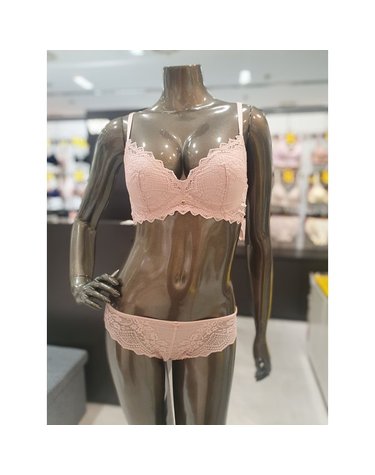 [갤러리아] 핑크베이지 퍼팩트 소프트 노와이어 브라,햄팬티SET WBWBR4I09T,WBWPS4I09