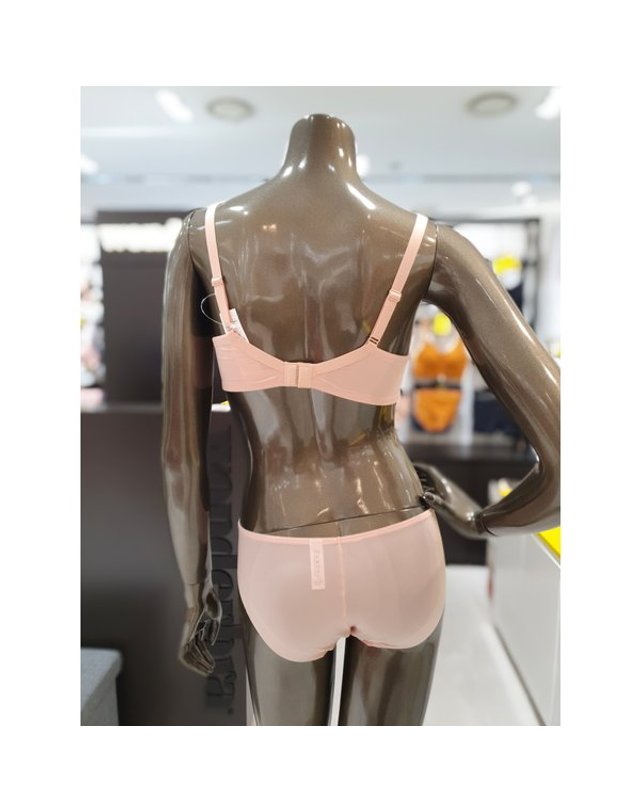 원더브라 [갤러리아] 코랄핑크 매직 노와이어 볼륨브라팬티세트(70A,70B,A~D컵)3M41T 착용컷
