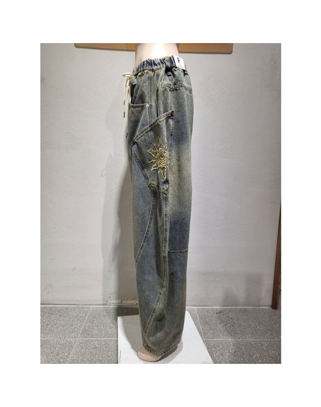 바인드 [갤러리아] [바인드]UNISEX 8033(써니포켓벌룬밴딩데님) 데님팬츠(DNFW0-MDP034) 착용컷