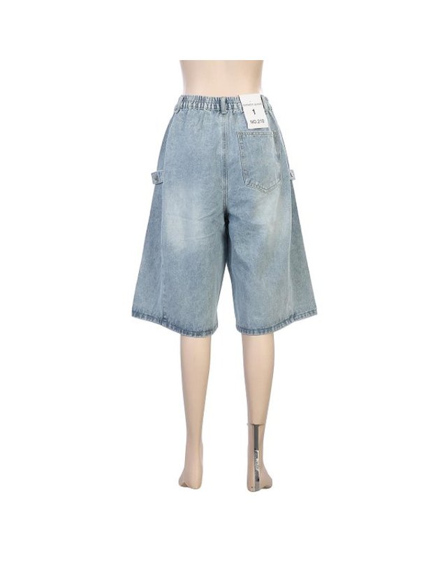 바인드 [갤러리아] [바인드]210(1번)사이드스냅데님버뮤다_C(DHGU3-WDP211) 착용컷
