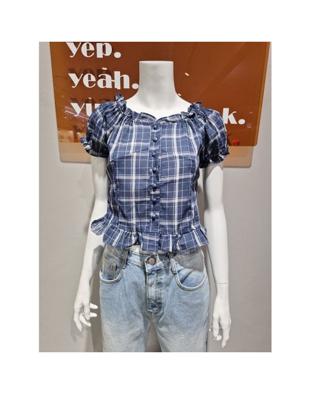 바인드 [갤러리아] [바인드]605-1)믹스체크BL_C(DFGU4-WRB273) 착용컷