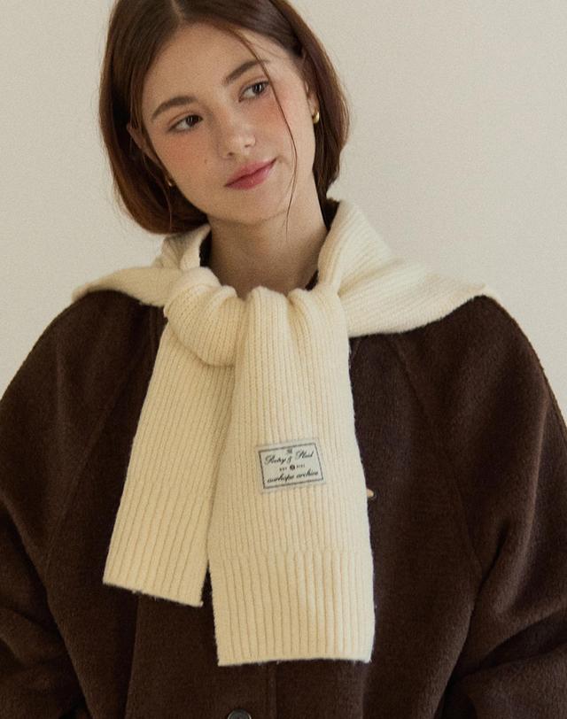 아워호프 울 후디드 바라클라바 머플러 - 아이보리 착용컷