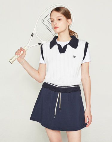 COLLAR VEST (NAVY)