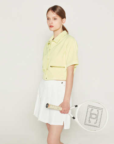 CROP WOVEN JACKET (LIME)