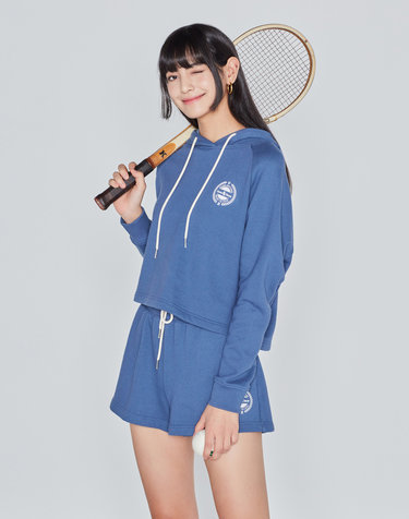 CROP HOODIE (BLUE)