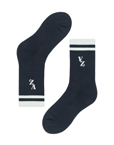 TWO LINE SOCKS (NAVY)
