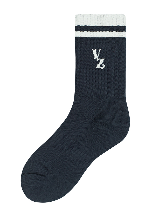 데이브앤데이즈 TWO LINE SOCKS (NAVY) 네이비 착용컷