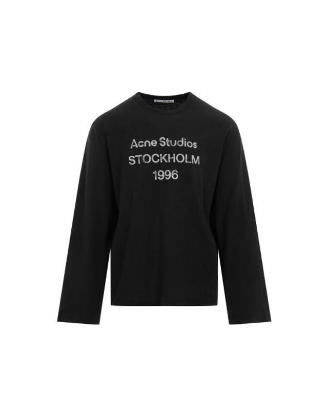 아크네 스튜디오 [명품] 26FW 아크네 스튜디오 로고 롱슬리브 티셔츠 CL0197 BM0 FADED BLACK DOM 착용컷