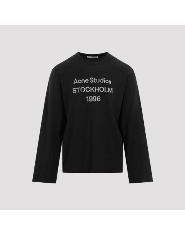 아크네 스튜디오 [명품] 26FW 아크네 스튜디오 로고 롱슬리브 티셔츠 CL0197 BM0 FADED BLACK DOM 착용컷