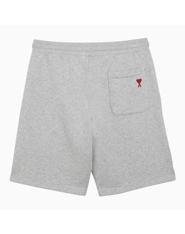 아미 24SS 아미 남성 아미 드 꾀흐 코튼 트랙쇼츠 USO635747 Grey BPG 착용컷