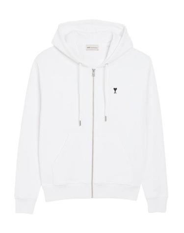 [명품] 26SS 아미 스몰 하트 로고 코튼 후드 집업 HSW765 730 100 WHITE BLACK DOM
