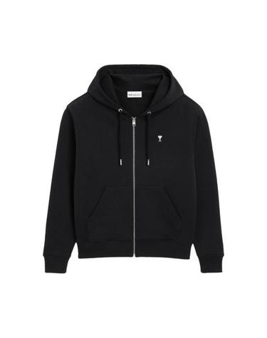[명품] 26FW 아미 스몰 하트 로고 코튼 후드 집업 HSW765 730 045 BLACK DOM