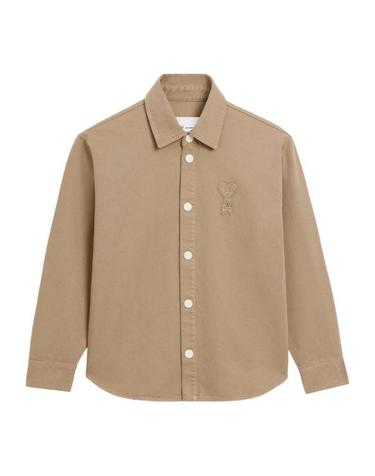 [명품] 26SS 아미 톤온톤 로고 코튼 니트 오버셔츠 UJK897 DE0126 A036 TAUPE BEIGE DOM