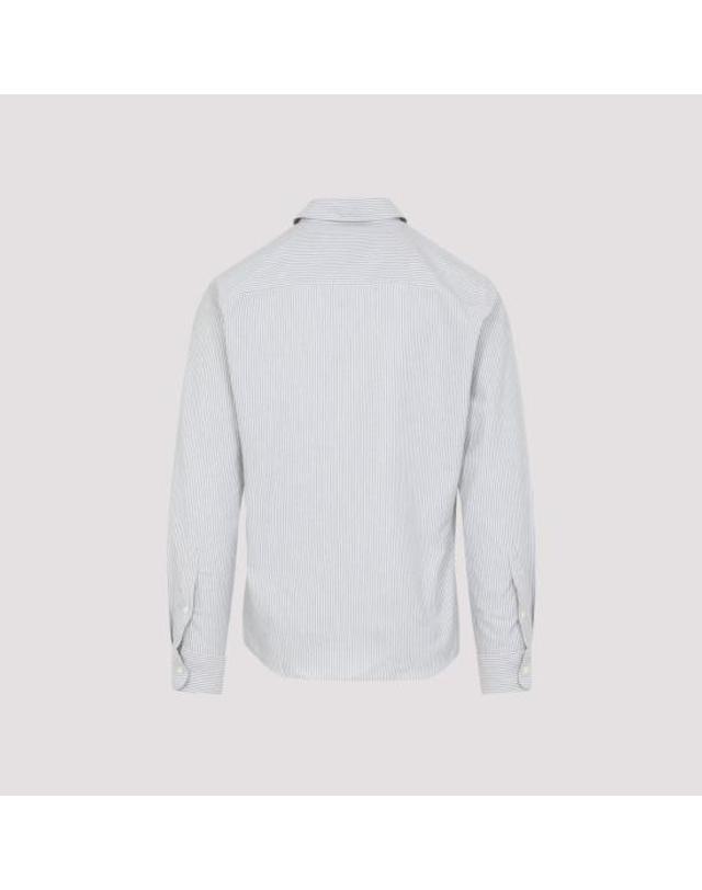 아미 [명품] 아미 셔츠 USH063CO00874503 NOTE BLUE BLANC CREAM DOM 착용컷