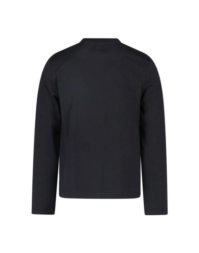 아미 [명품] 26FW 아미 스몰 하트 로고 롱슬리브 티셔츠 HTS416 724 045 WHITE BLACK DOM 착용컷