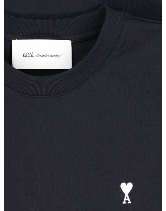 아미 [명품] 26FW 아미 스몰 하트 로고 롱슬리브 티셔츠 HTS416 724 045 WHITE BLACK DOM 착용컷