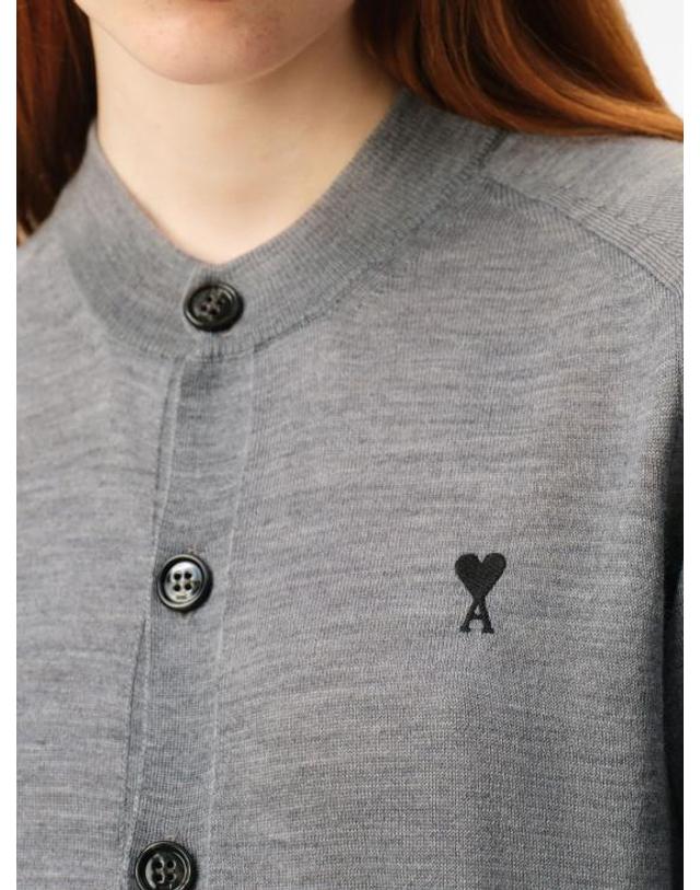 아미 26SS 아미 여성 ADC 드 하트 가디건 FKC386 KN0039 0504 HEADER GREY BLACK BPG 착용컷