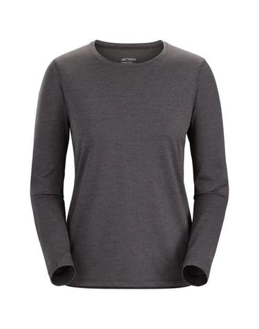 [명품] 아크테릭스 테마 크루 넥 셔츠 LS 우먼 ATPFW06914 BLACK HEATHER DOM