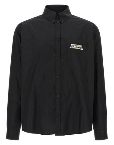 [명품] 26SS 발렌시아가 마스킹 테이프 라지 핏 롱 슬리브 셔츠 857809 TRM28 1000 BLACK DOM