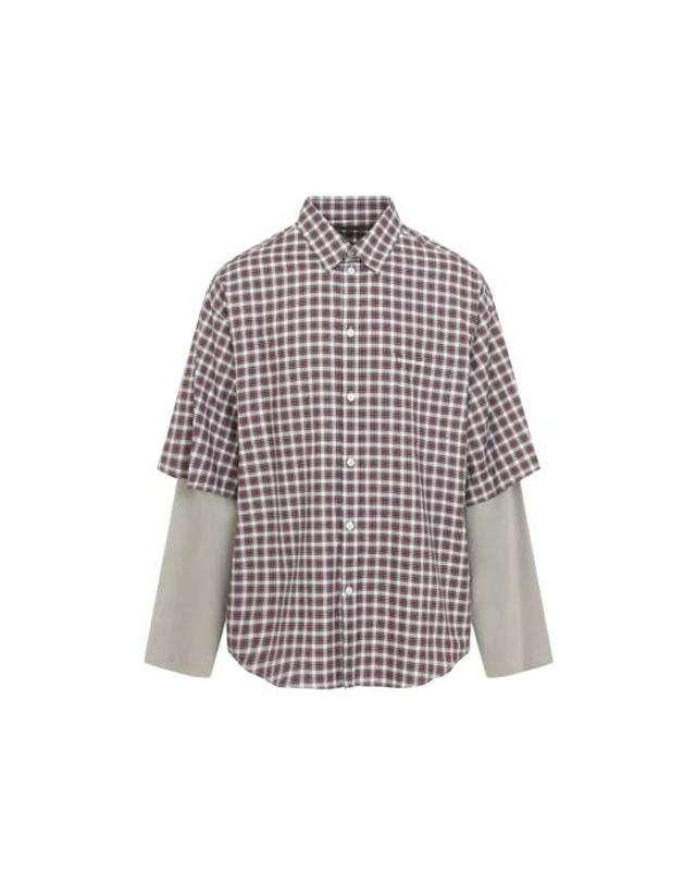 발렌시아가 [명품] 26SS 발렌시아가 긴팔 셔츠 866543 TUM17 6011 RED NAVY DOM 착용컷