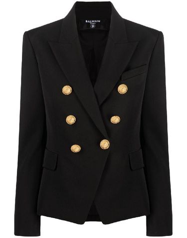 24SS 발망 여성 더블 브레스트 블레이저 BF1SG008 WC090PA Black BPG