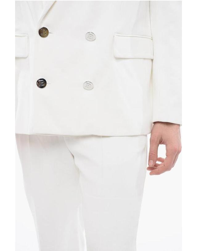 발망 22SS 22SS 발망 남성 더블 브레스트 비스코스 블레이저 자켓 XH0SI001VC20 0FA White BPG 착용컷