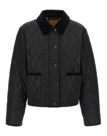 [명품] 26FW 버버리 올드햄 크롭 퀼팅 자켓 8107465 BLACK SAND IP CHECK DOM