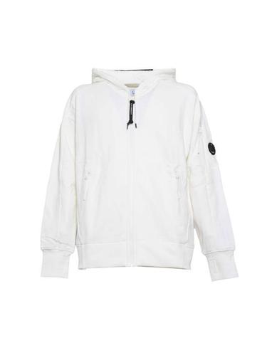[명품] 씨피 컴퍼니 다이애그널 레이즈드 플리스 지퍼 후드집업 17CMSS025A 005086W 103 GAUZE WHITE DOM