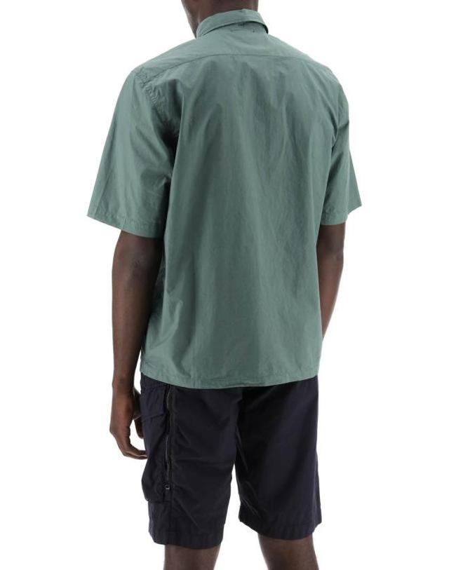 씨피 컴퍼니 [명품] 씨피 컴퍼니 반팔 셔츠 16CMSH208A005328G649 DUCK GREEN DOM 착용컷