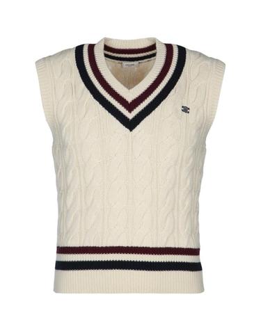 [명품] 셀린느 니트 베스트 RY0BMD062FZV1 ECRU BURGUNDY NAVY DOM