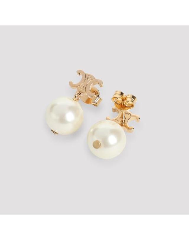 셀린느 [명품] 26FW 셀린느 레 페를르 브라스 귀걸이 460TZ6PRB 01GI GOLD IVORY DOM 착용컷