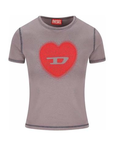 [명품] 26SS 디젤 Slim heart print 티셔츠 A20980 0QHHA 96I GRAY DOM