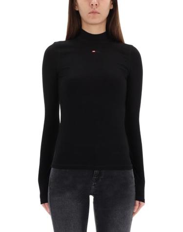 [명품] 디젤 T 목키 Ls 마이크로디브 모크넥 립드 티셔츠 A10399 0BLAN 9XX BLACK DOM
