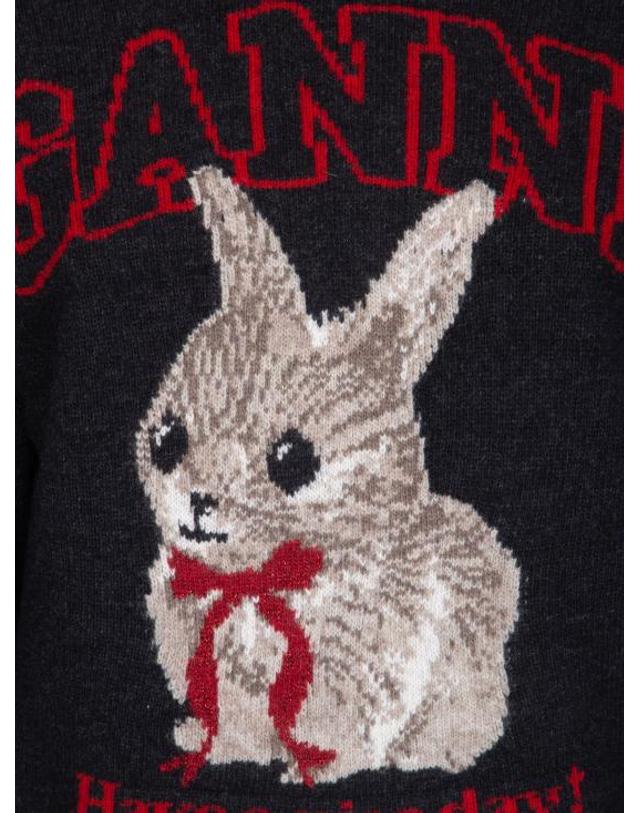 가니 [명품] 26SS 가니 그래픽 울 니트 A1070047 252 PHANTOM DOM 착용컷