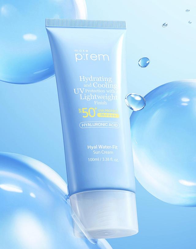 메이크프렘 히알 워터핏 선크림 100ml (+인테카크림20ml) 착용컷