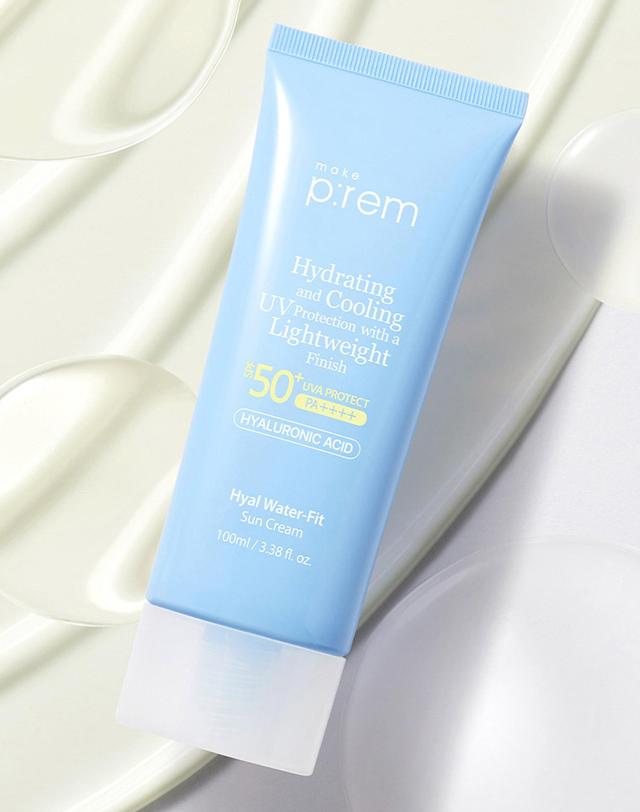 메이크프렘 히알 워터핏 선크림 100ml (+인테카크림20ml) 착용컷