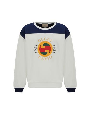 23FW 구찌  남성 로고 프린팅 코튼 스웨트셔츠 756663XJFWJ 9295 WHITE BPG