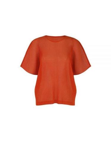 [명품] 플리츠플리즈 반팔 티셔츠 PP48 FK361 45 TERRACOTTA DOM