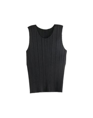[명품] 26SS 플리츠플리즈 민소매 티셔츠 PP67JK101 15 BLACK DOM