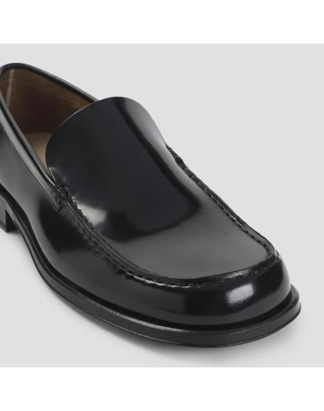 르메르 [명품] 26SS 르메르 브러시드 카프 레더 로퍼 FO0235 LL0163 999 BLACK DOM 착용컷