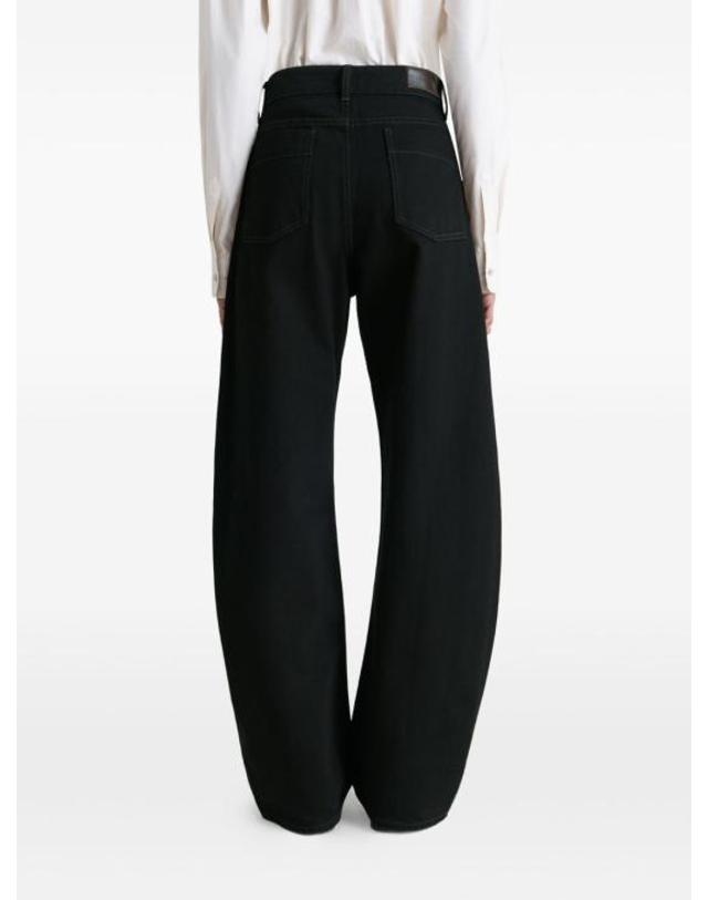 르메르 [명품] 26SS 르메르 하이 웨이스티드 커브드 팬츠 PA1264 LD1055 999 BLACK DOM 착용컷