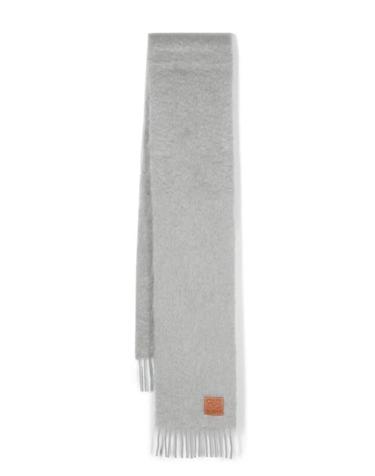 [명품] 26SS 로에베 모헤어 울 로고 패치 스카프 F655254X01 1130 LIGHT GREY DOM