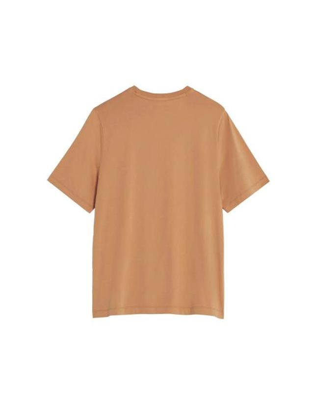 메종 키츠네 [명품] 메종키츠네 폭스 레더 패치 레귤러 티셔츠 LW00105KJ0008 0131 SADDLE DOM 착용컷